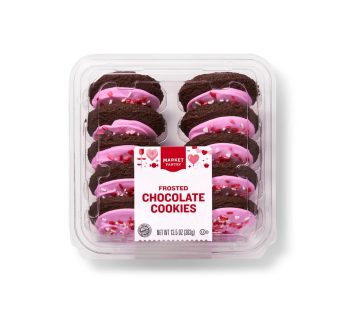 Valentine’s Day Pink Frosted Chocolate Cookies