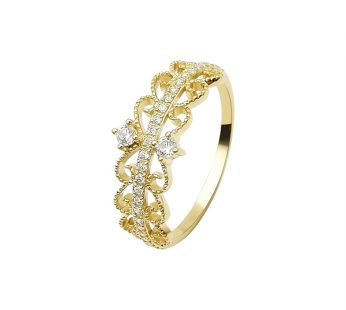 Elegant Adjustable Crown Shape 10k Gold Ring