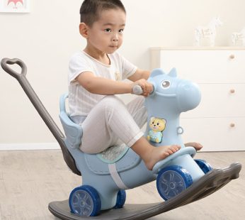 Multifunctional Musical Rocking Horse Chair with Children Walker, Kids Ride and Toy